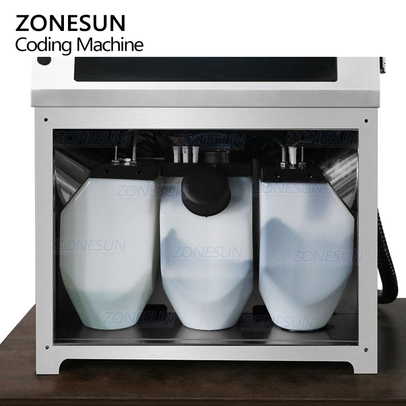 ZONESUN Glass Metal Steel Plastic PVC Carton Batch Number Logo Mark Can Date Coding Inkjet Printer Digital Code Printing Machine