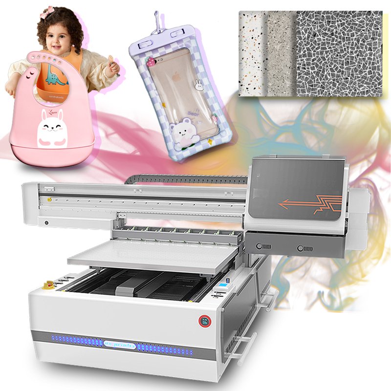 Visual positioning UV printer 6090 UV inkjet printer printing AB glue varnish notebook stationery ruler A1 UV flatbed printer