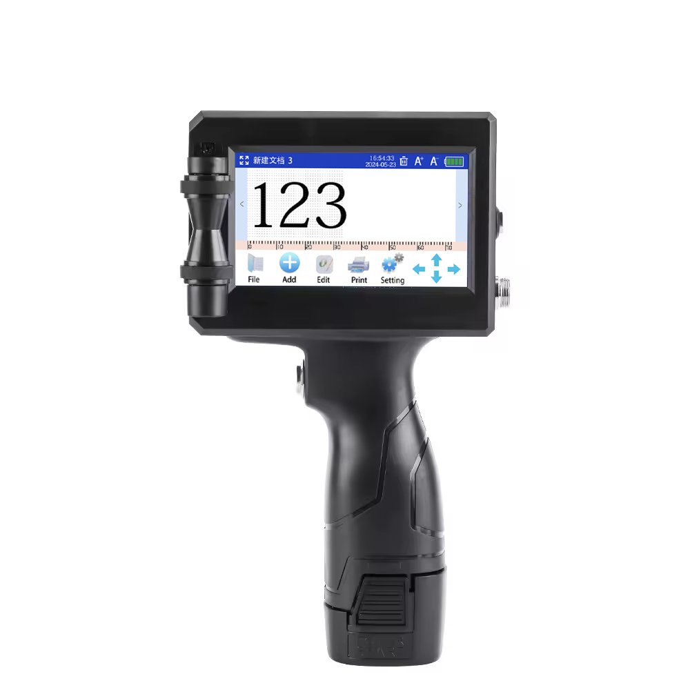 25.4mm Handheld Inkjet Printer 4.3 Inch Touch Screen Quick-Drying Ink Cartridge Inkjet Coding Portable Handheld Printer