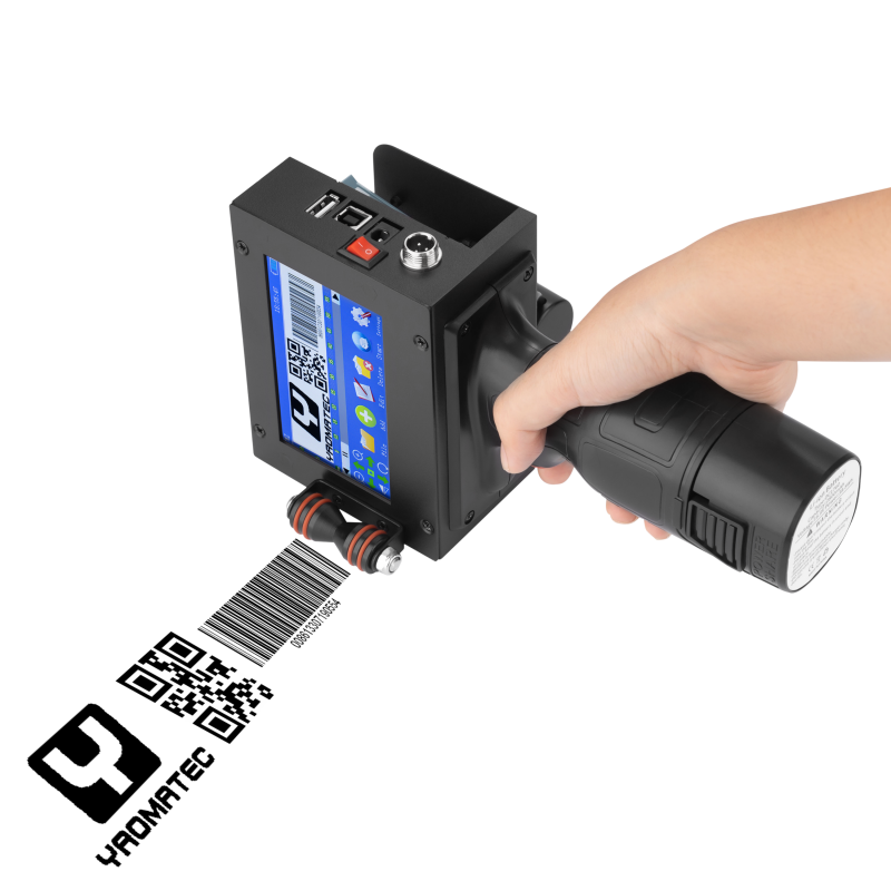 YAOMATEC 12.7MM Metal Expiry Date Coder Machine Handheld Inkjet Printer In Multi Languages