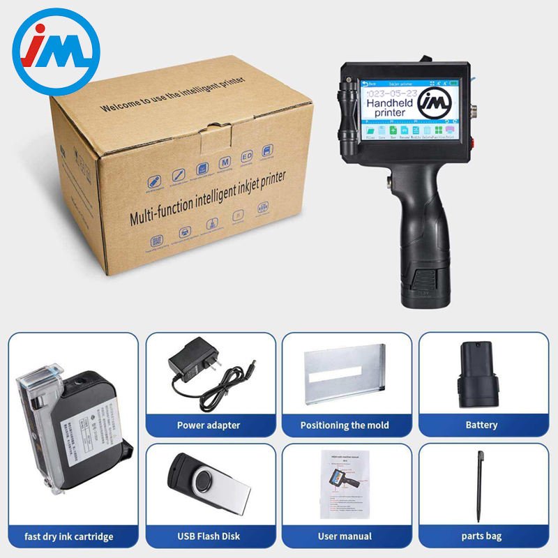 Prime Portable 12.7mm Handheld Inkjet Printer Gun for Text QR Barcode Batch Number Logo Date Label Coding Machine Non-encrypted