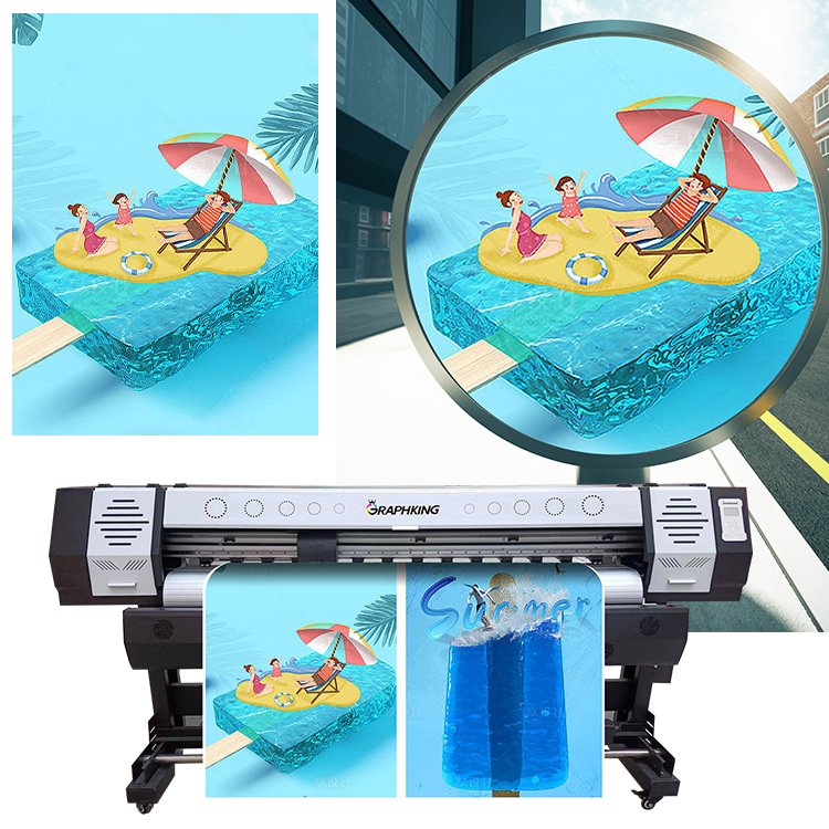Factory direct high productivity large format eco solvent printer with xp600/i3200 printhead used for flex banner printing