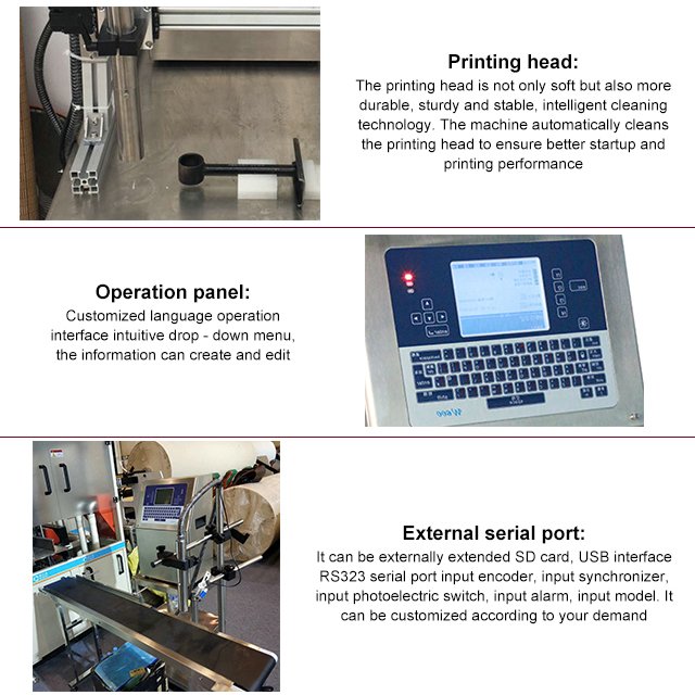 Portable industrial date coder bar code batch lot number expiry date continuous inkjet printer printing machine