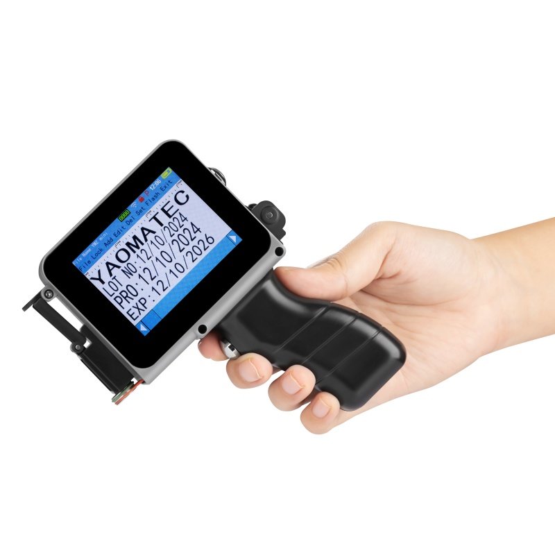 YAOMATEC Latest QR code barcode expiration production date label portable 12.7mm handheld inkjet printer with Detachable handle