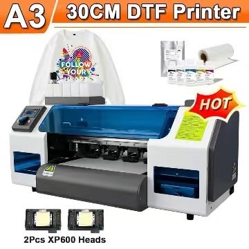 At Home Machine Heat Transfer A3 Dtf Printing Machine with Dual XP600 Printhead L1800 DTF Industry Machinery 2023 Small Business
