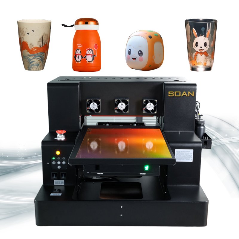 Hot sales A3 UV DTF printing machine flatbed UV dtf Printer for phone case mug bottle glass wood metal acrylic