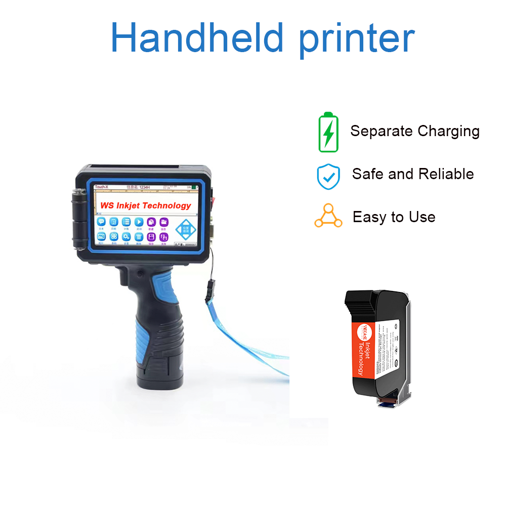 WECARE Portable Tij Handheld Expiry Date Printer Using Solvent Fast Dry Ink Cartridge Inkjet Printers Automatic Ordinary Product