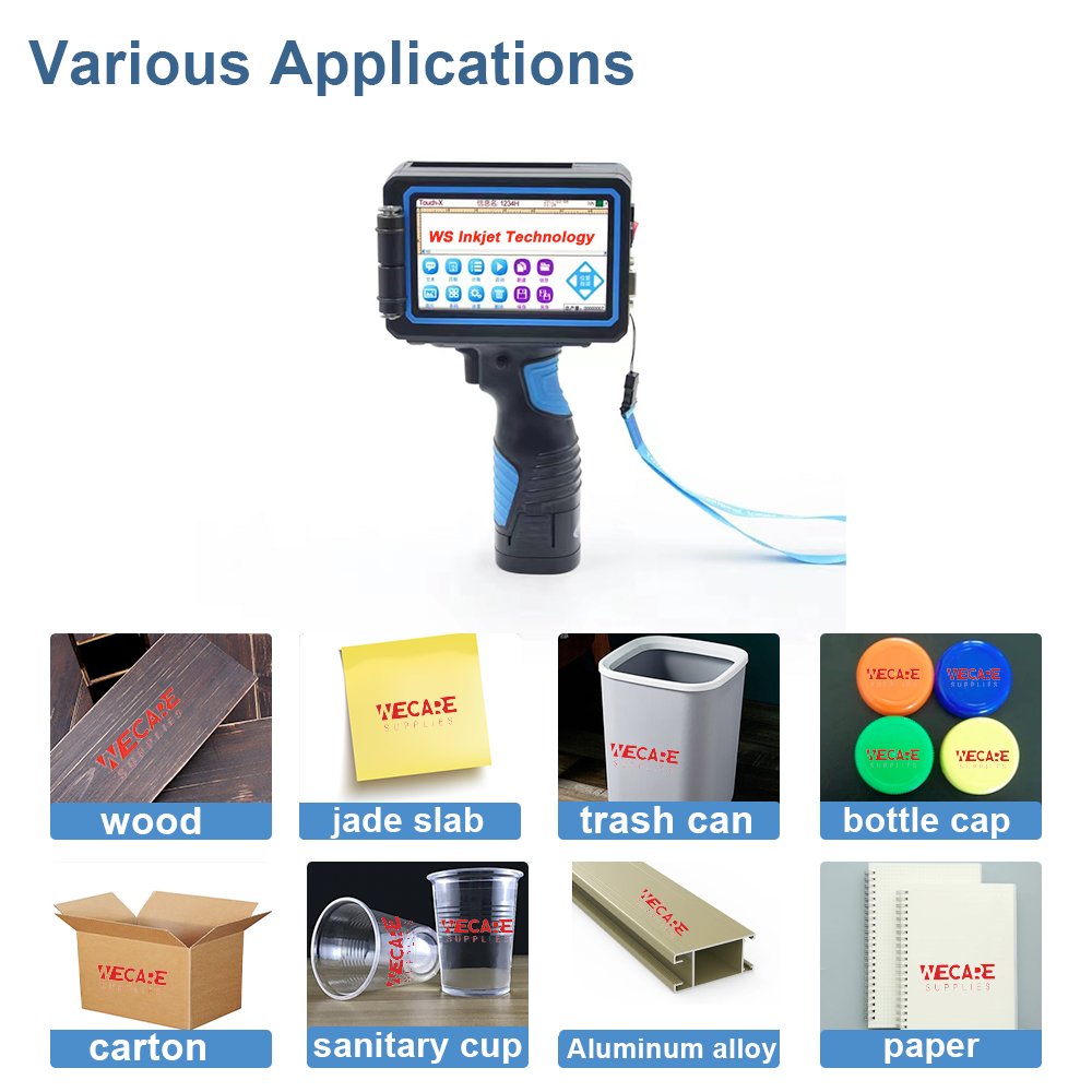 WECARE Portable Tij Handheld Expiry Date Printer Using Solvent Fast Dry Ink Cartridge Inkjet Printers Automatic Ordinary Product