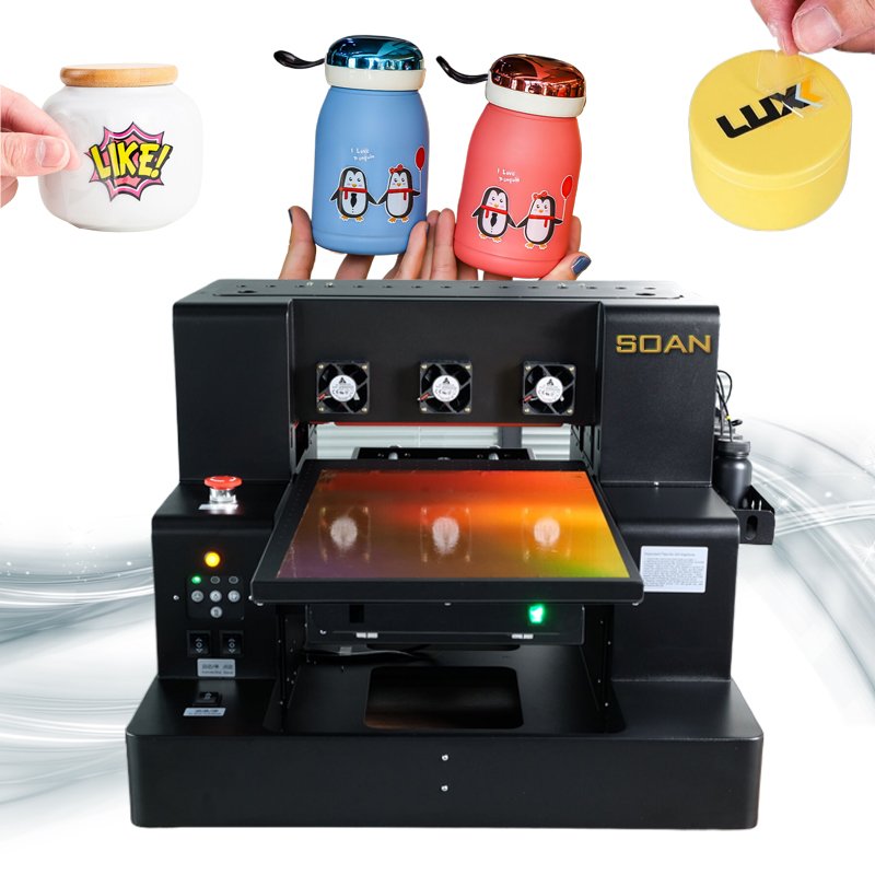 A3 UV DTF Printer machine A3 Size flatbed printer crystal label for phone case mug bottle glass wood metal acrylic IC card