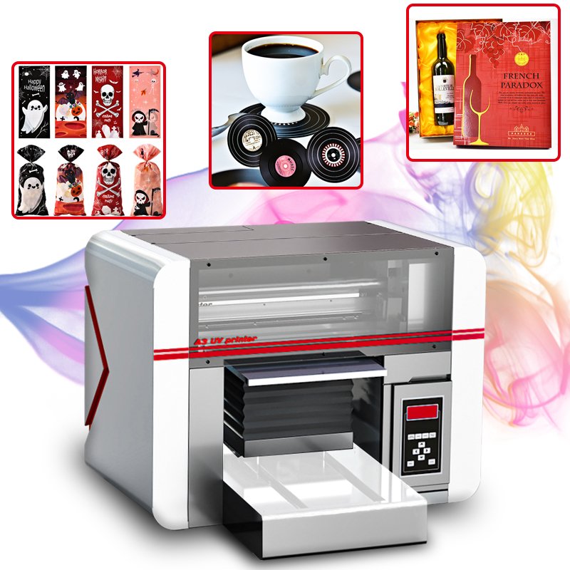 Latest UV DTF printer desktop small A3 UV printer, printing AB glue, varnish, cups, notebooks, packaging bags, UV inkjet printer