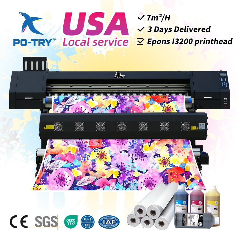 PO-TRY coloured printing machine printer large format inkjet printers sublimation printer