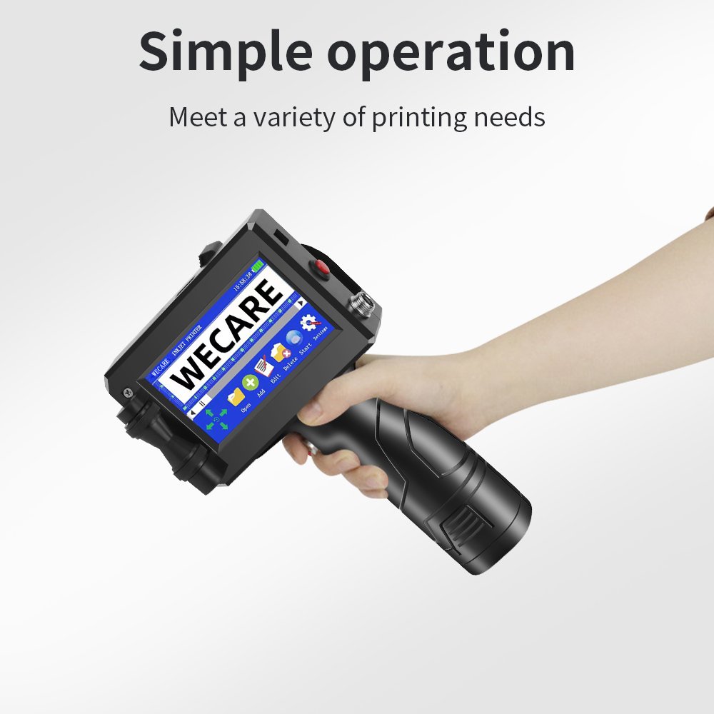 WECARE 600DPI Portable Automatic TIJ Handheld Inkjet Printer for Bottles Printing