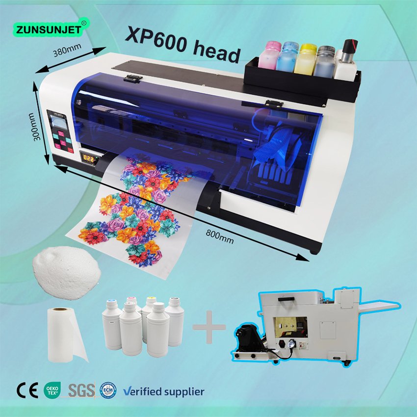 XP600 A3 A3+ 30CM 33cm desktop dtf pet film dryer powder direct to film Semi-automatic dtf a3 Multicolor digital Inkjet Printers