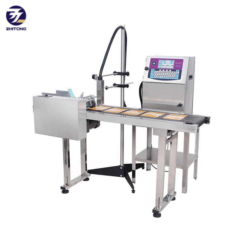 ZT Waterproof Continuous CIJ Inkjet Printer/ Coding Machine/ Transfer Date Batch for Bags Pipe Bottle Box Plastic Printing 1 Set