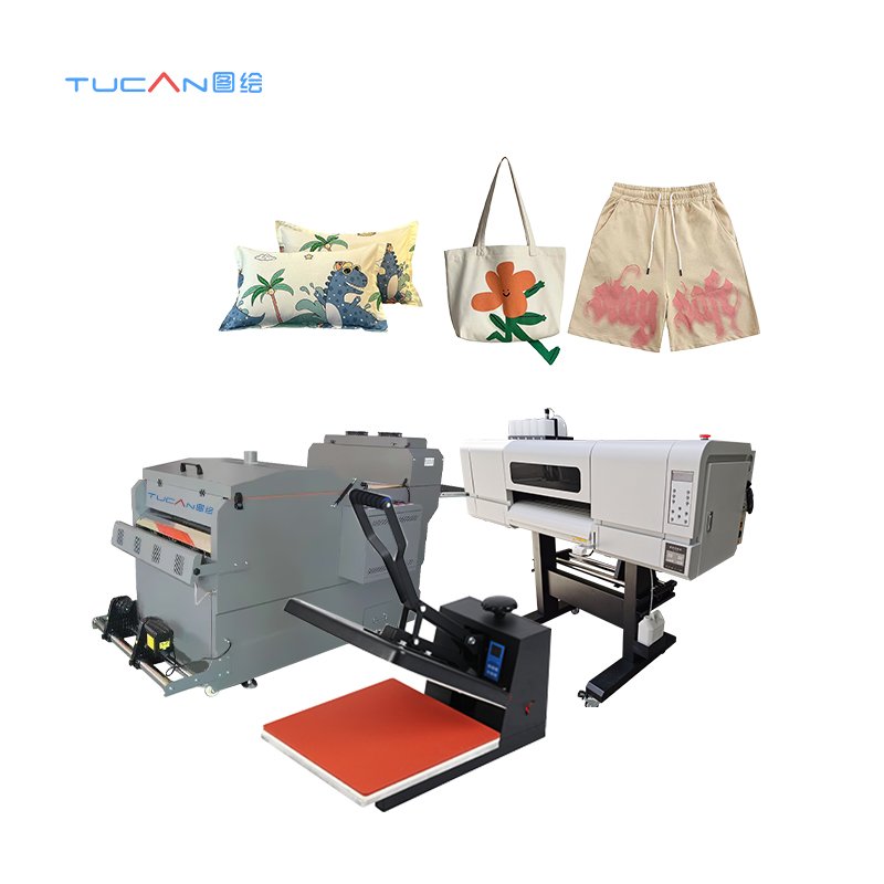 Plastic PET Film Heat Transfer Vinyl Digital Printer machine With Shaking Powder Machine uv 3d wall printer 4720/i3200 printhead
