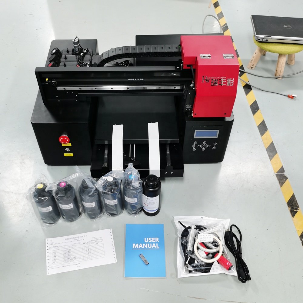 Refinecolor A3 Durable UV Printer for PVC Glass Phone Cases Leather Wood Ceramic & Metal-Multi-Material Label Inkjet Printer