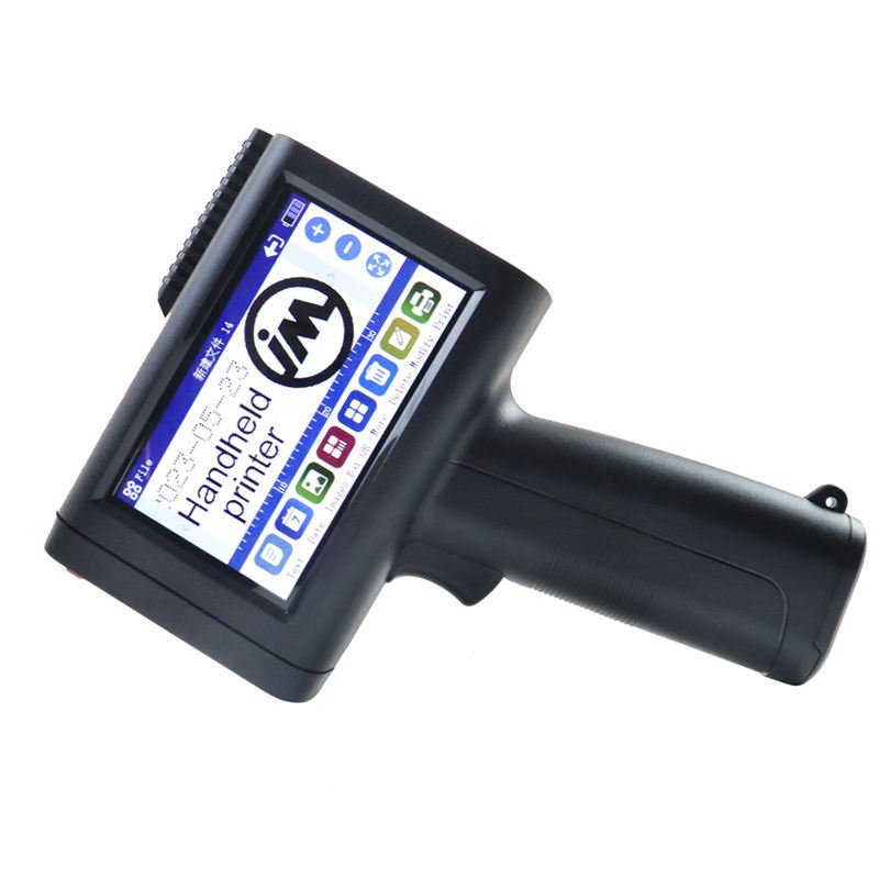 English language production date number logo expiry date label plastic carton hand jet handheld thermal inkjet printer