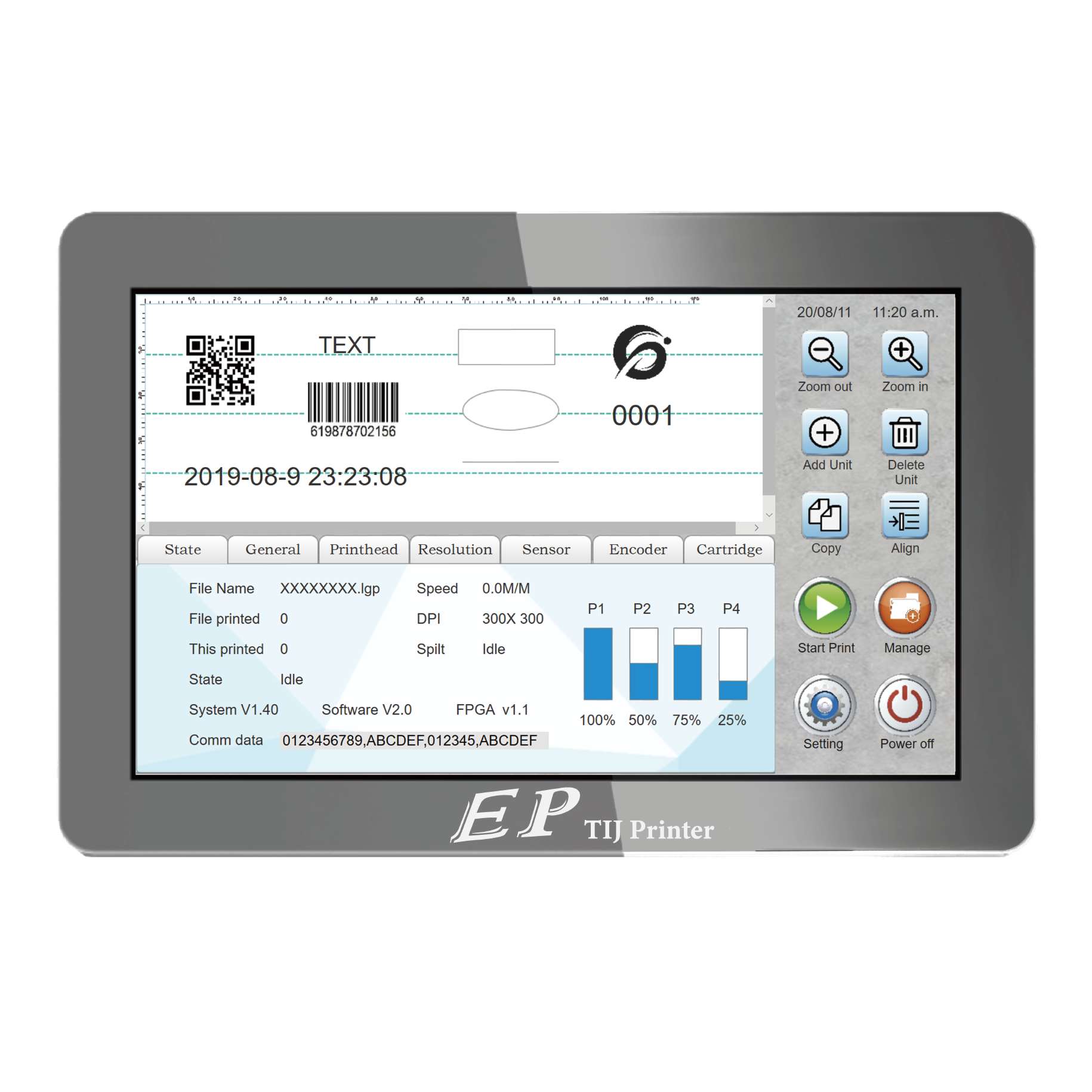 DIKAI D-EP Thermal Inkjet TIJ Printer bottle batch coding machine pouch coding machine date printing machine expiry date coding