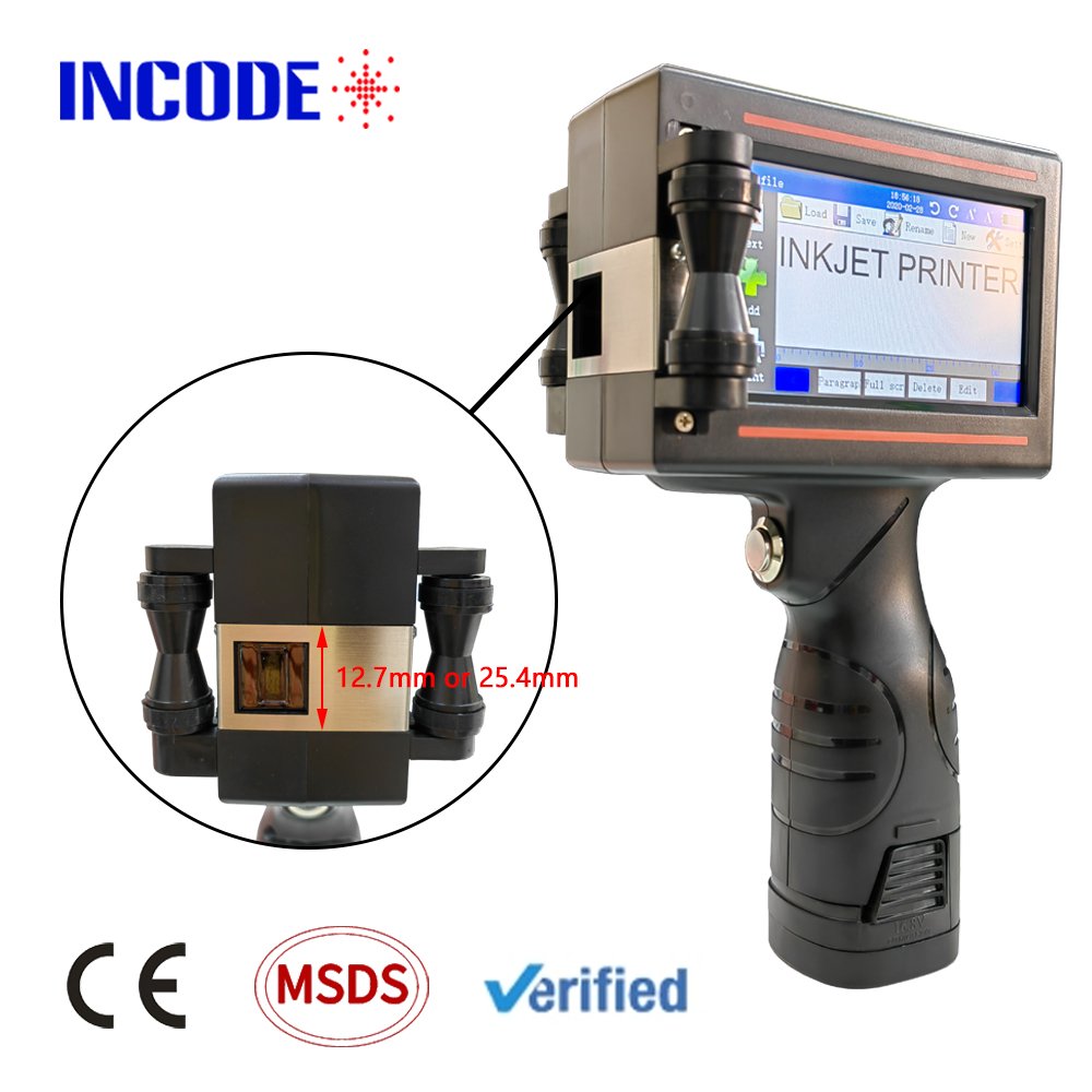 INCODE 2024 top selling impresora manual logo usb expiry date coding printing machine handheld inkjet printer