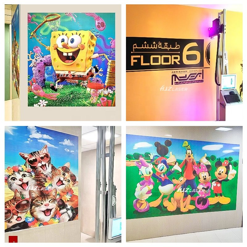 3d Effect UV Wall/Floor/Ground/Glass/Wood/Ceramic/Paper/Metal Direct Inkjet Printers Spraying Printing Painting Machines