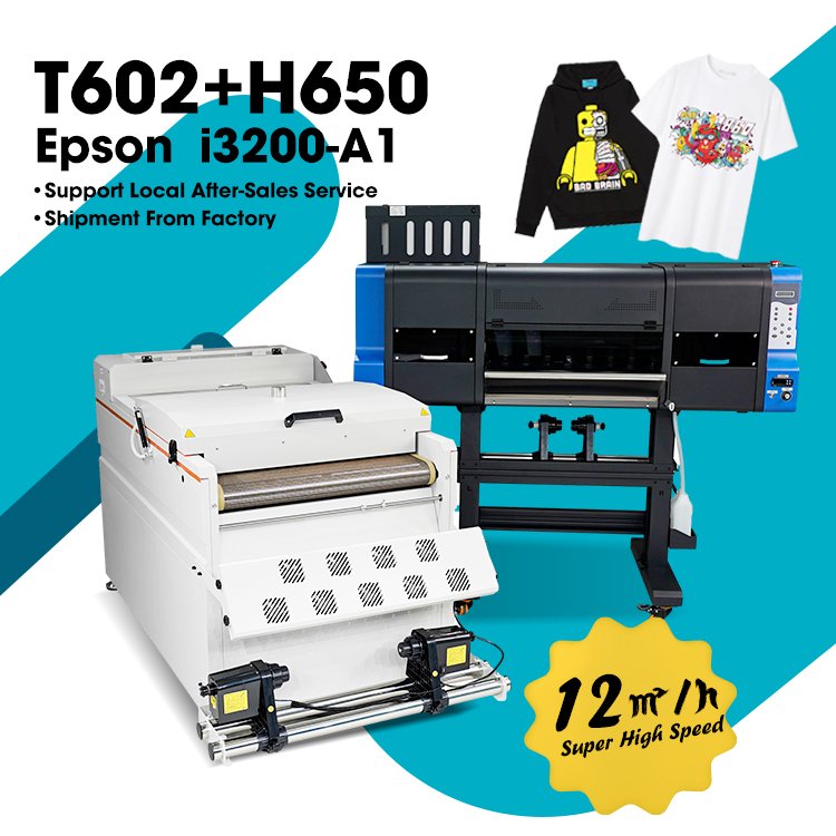 Xinfli industrial dtf 60 cm inkjet printer i3200 with double eps heads and shaker for fabric printing