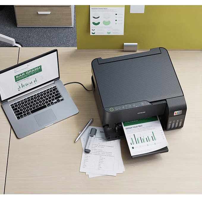 EP SON inkjet printer wireless connection, printing, copying, scanning integrated ink supply chamber L3558 black
