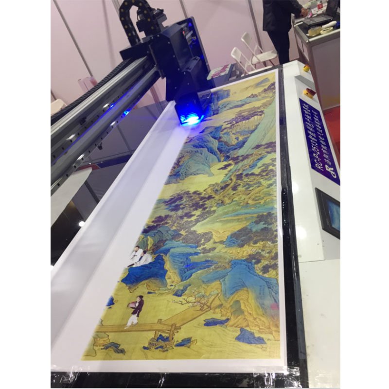 Automatic 2.5m larget format 2513 industrial uv flatbed inkjet printer with Ricoh G5 G6 print heads