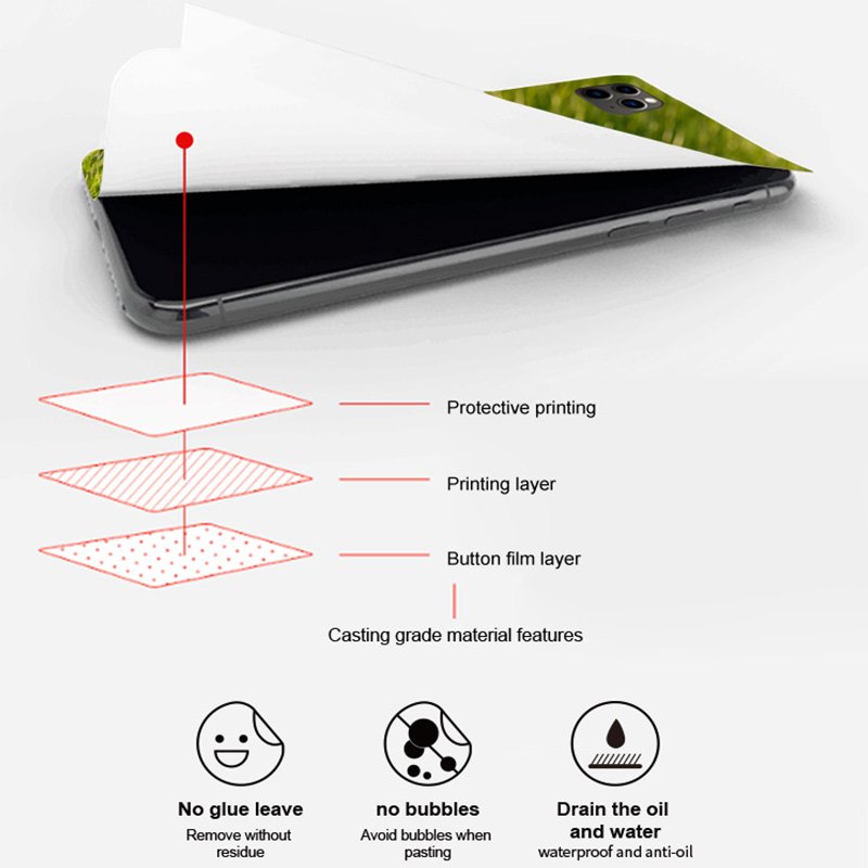 High quality White printable vinyl sticker mobile back skin films photo paper A4 A5 Size 20pcs/box for mini uv inkjet printer