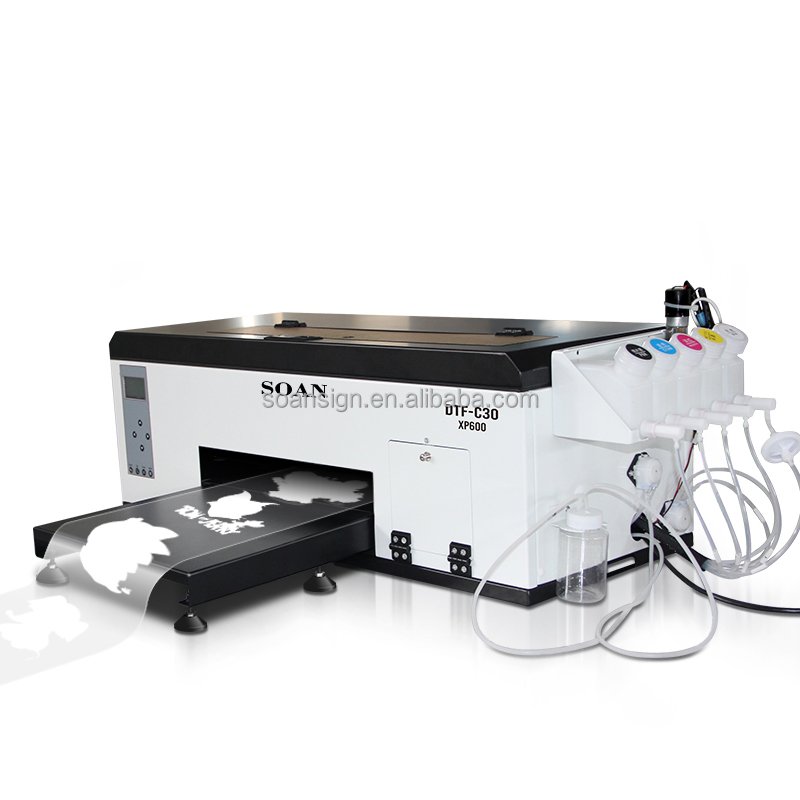 Desktop XP600 Dtf Printer Tshirt T Shirt T-Shirt Heat Transfer 30Cm Print Impresora A3 Dtf Film Inkjet Printer Printing Machine