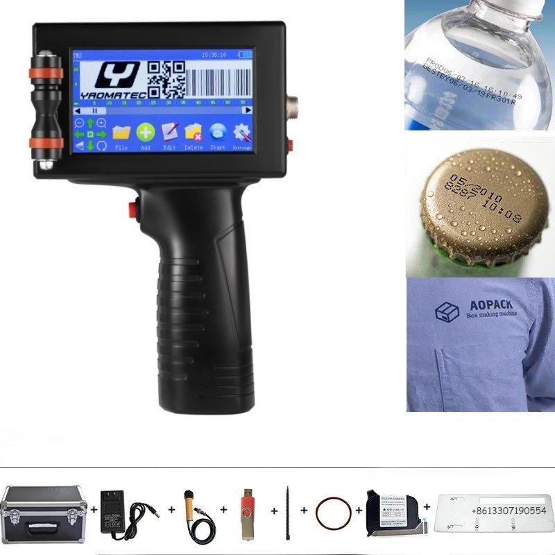 YAOMATEC 12.7MM Smart Ink Jet Marker Printer Color Logo Printing Gun Machines Handheld Printer for Plastic