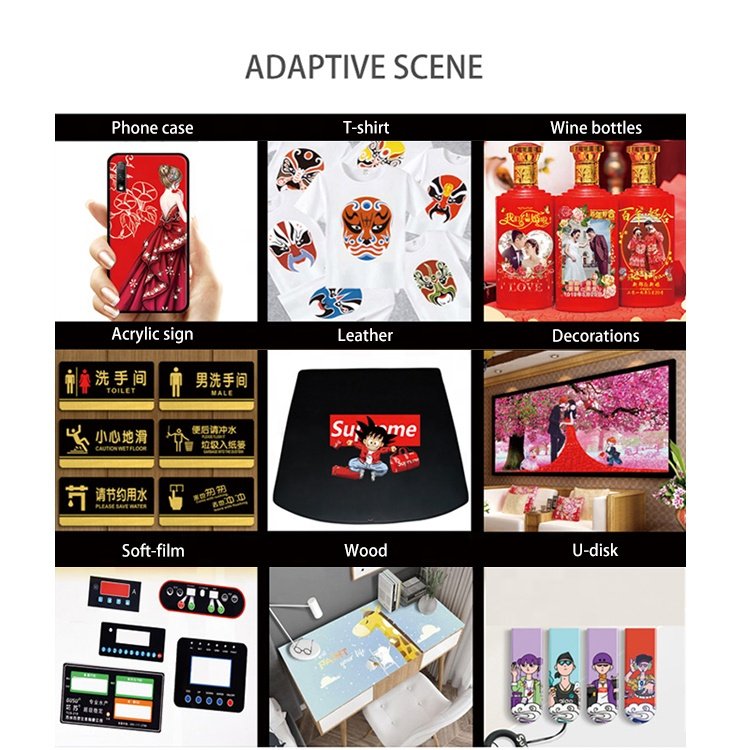 large format automatic UV led flatbed digital inkjet printer price for any flat media material printing