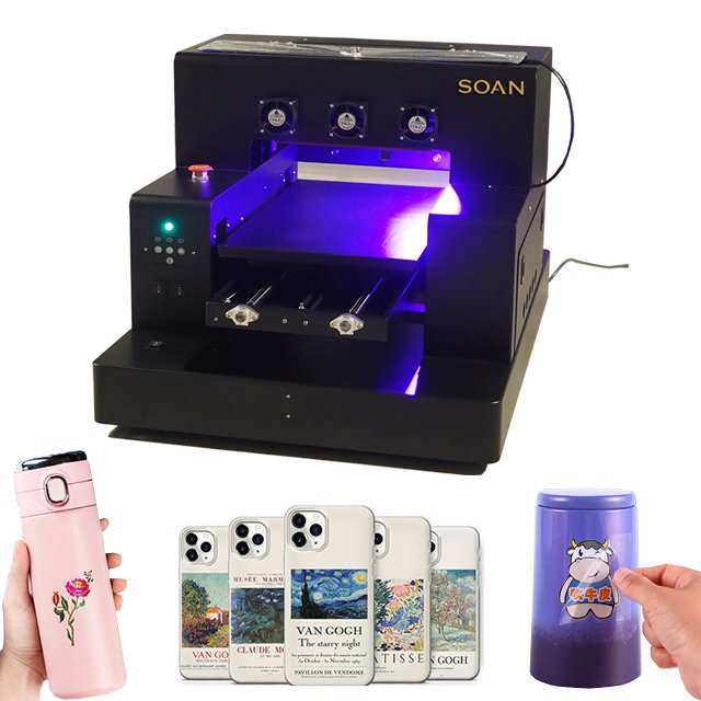 A3 UV DTF Multi-functional Printer A3 Size with Vaccoum Platform for phone case mug bottle glass wood metal acrylic