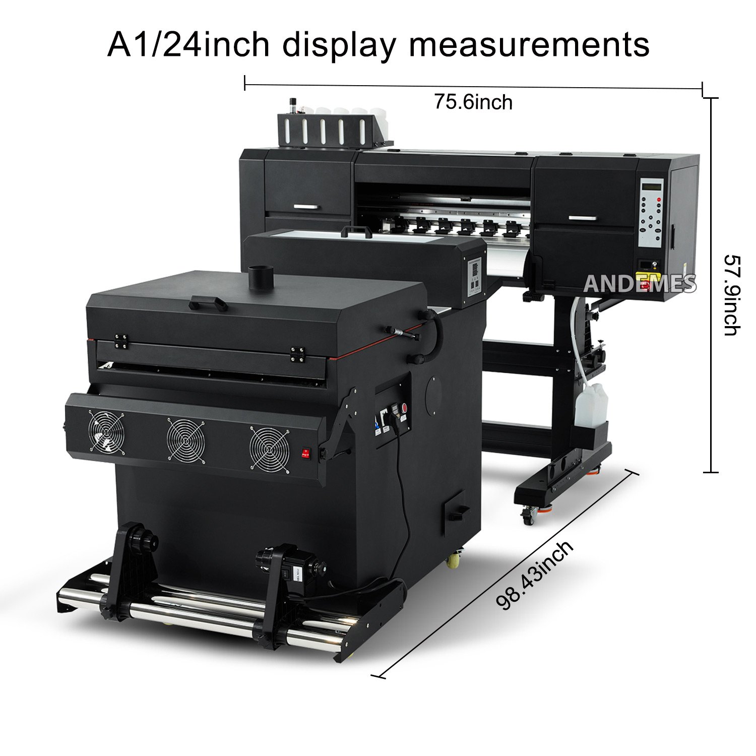 Andemes high speed 24inch 60cm dtf printer 2 head 4 head I3200 xp600 CYMKW dtf printer high densiyu resolution