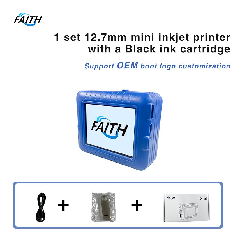 Faith small handheld printer 12.7MM bar code expiry date coding machine portable mini inkjet printer with logo