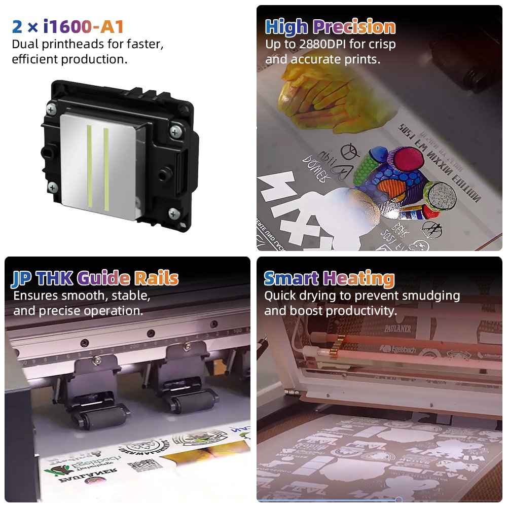 LEAF A1&A2 New 2 i1600 Heads DTF Digital printer Transfer Semi-Automatic 33cm DTF impresora T-shirt Printing DTF Printer