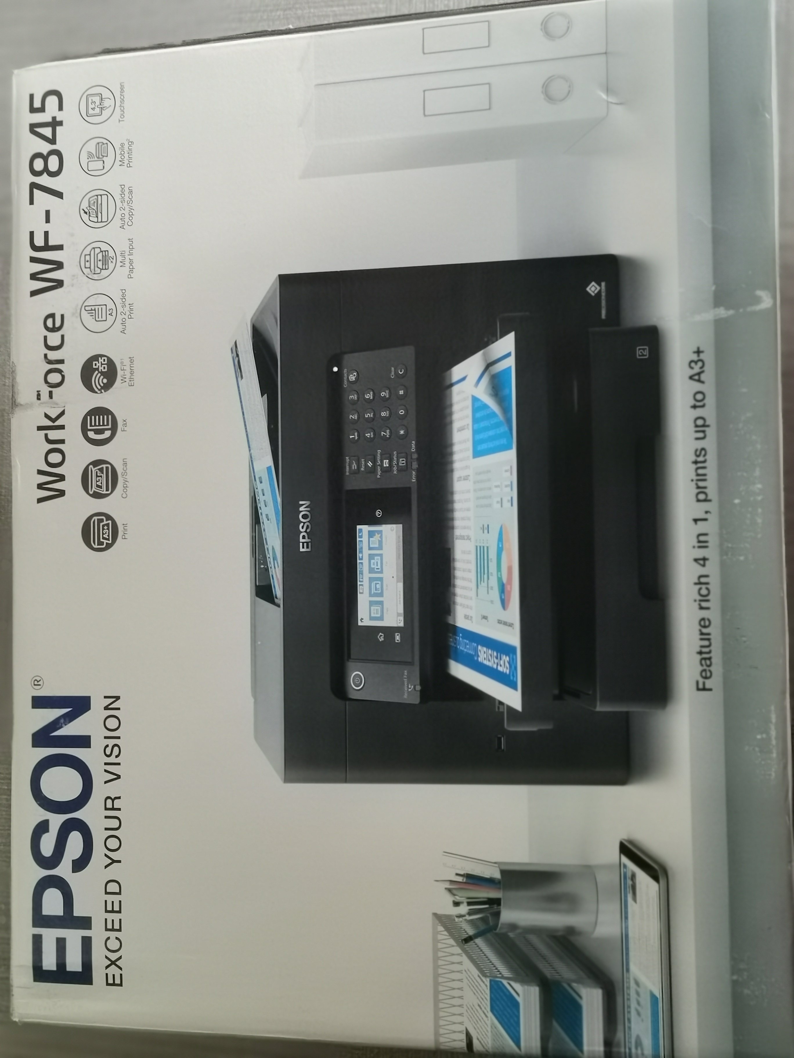 A3 Inkjet printer WF7845 Color Printer Wifi Copier All in One Automatic Double-sided For Office Home UV