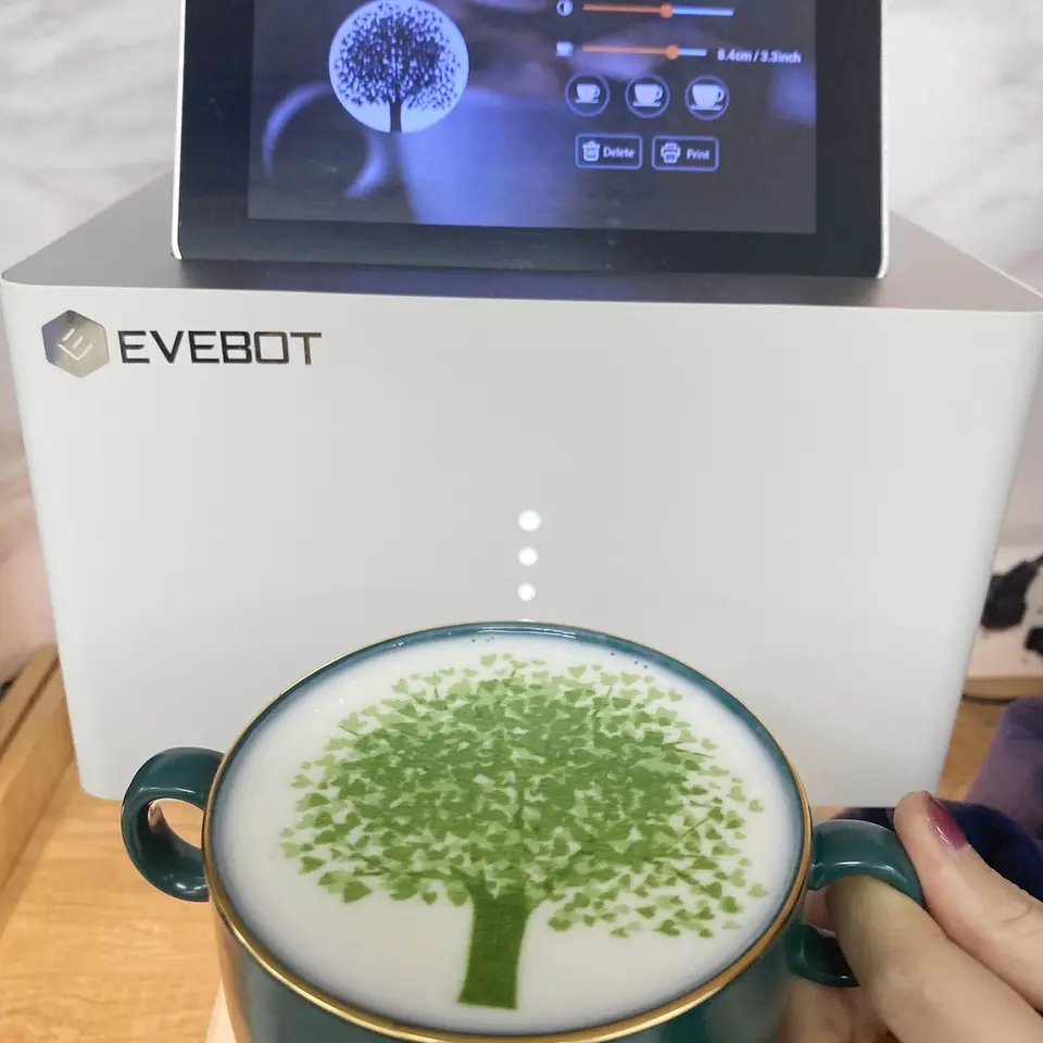 EVEBOT EB-FT4 Selfie Beverage Food Printer 3D Digital Edible inkjet latte art coffee printer machine pizza cake