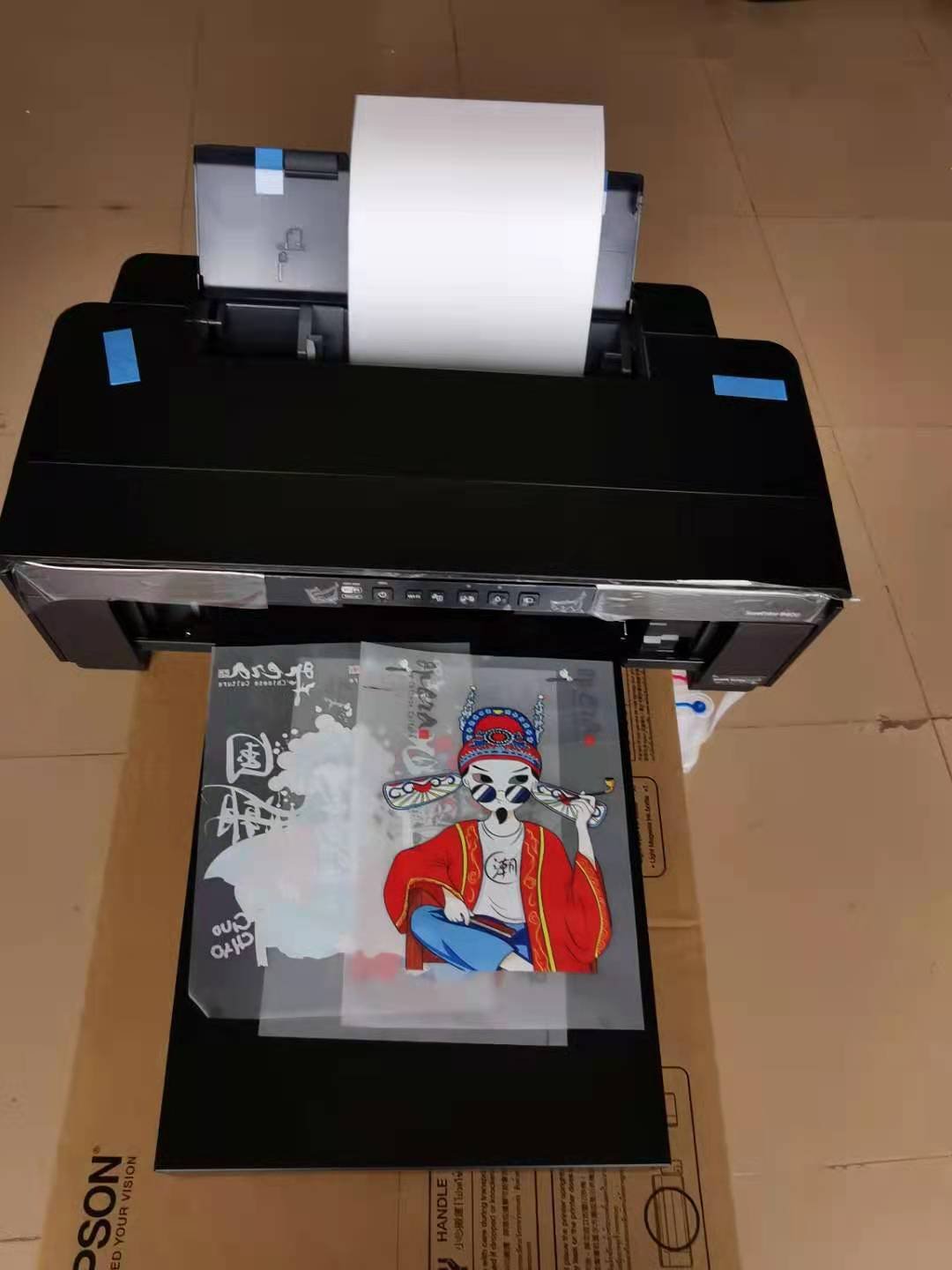 A3 size DTF inkjet printer for heat transfer PET film and PET ink and hot melt powder including