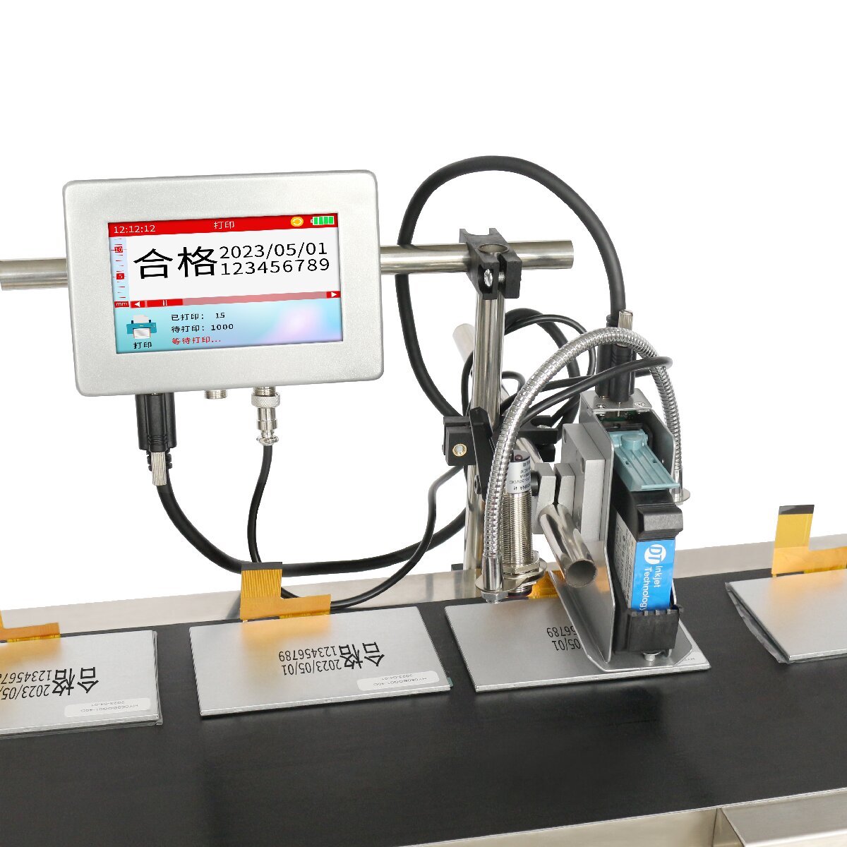 5 inch Automatic Industrial Expiry Date Labeling Logo Coding Online TIJ Inkjet Printer For Bottle Plastic Pouches Bags