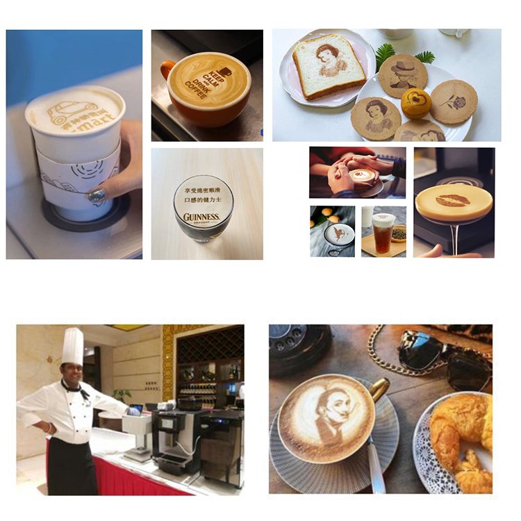 Edible Ink Fast Selfie Mini Coffee Printer Latte Art Cake 3D Printing Machine With Free Cartridge USB Camera
