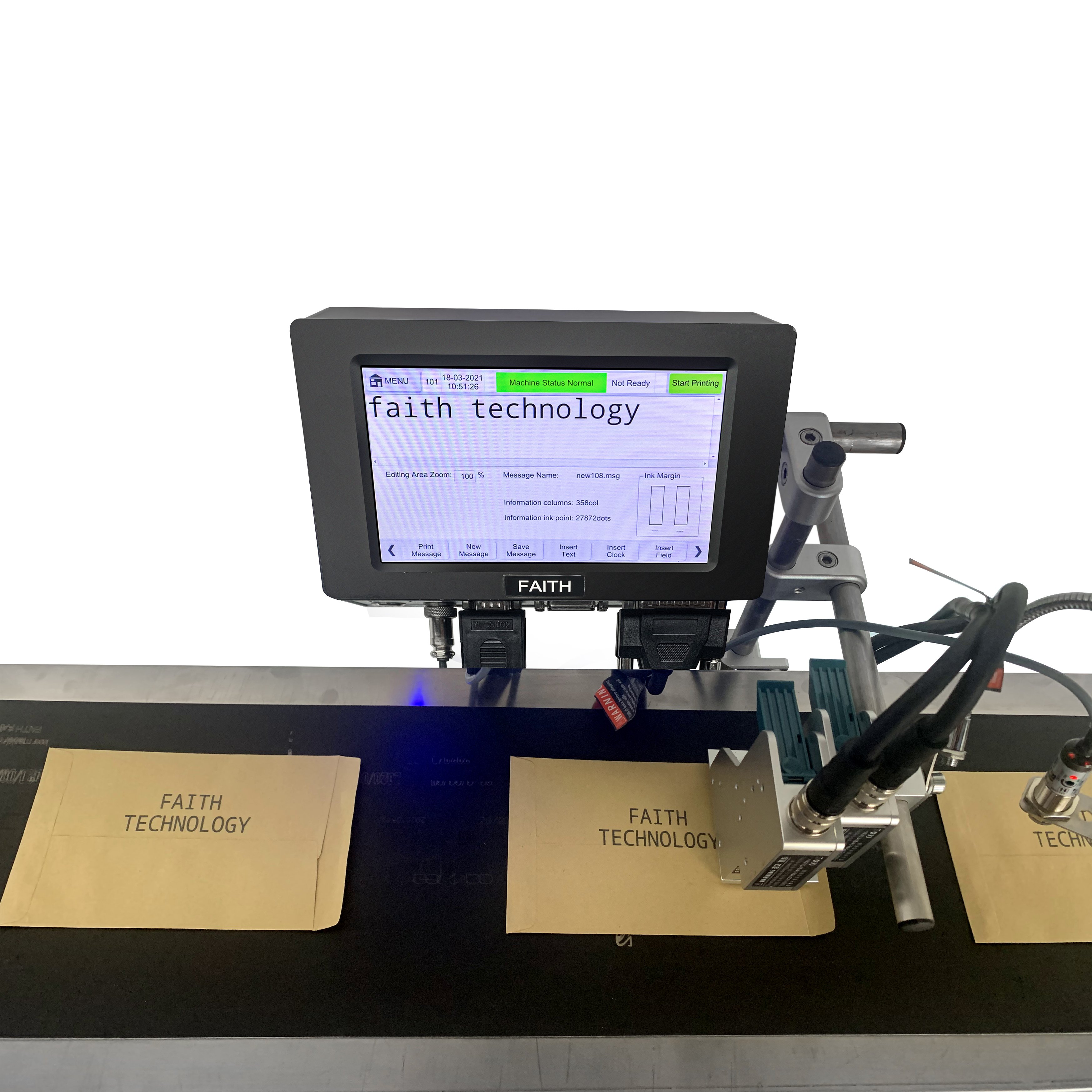 Faith online inkjet printer for logo text qrcode barcode printing machine with ink cartridges