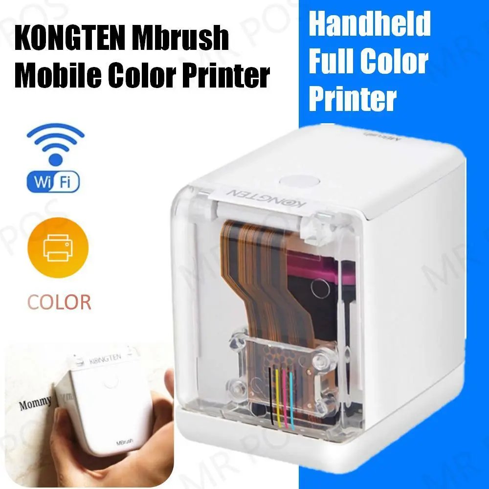 Mbrush Small Tattoo Logo Mobile Wireless Printer 1200dpi Handheld Color Printer Mini Inkjet Printer For Time Printing