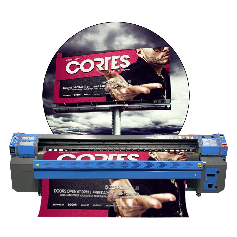 Large Format 3.2m Automatic Digital Inkjet Printers Konica 512i 1024i Printhead Solvent Ink Flex Banner Printing Machine