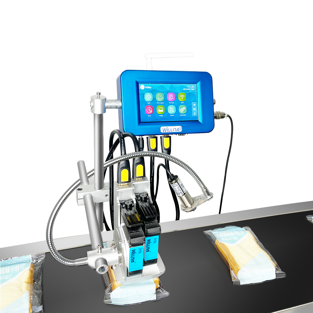 Two print heads 5CM large letter online Industrial printer Carton Inkjet Batch Coding Machine