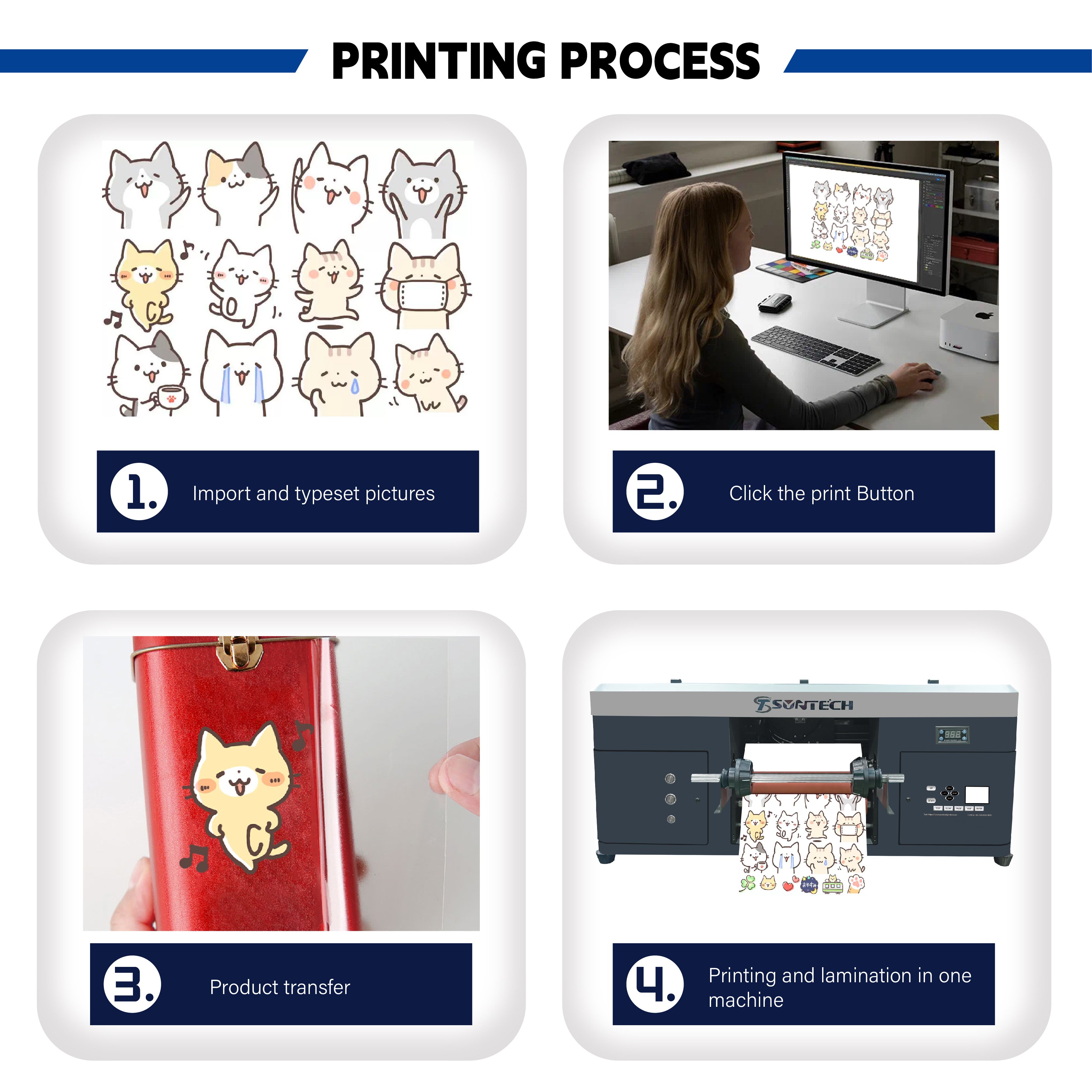 2024 NEW Roll to Roll UV DTF Printer 630cm A3 Printing Machine AB Film Transfer with XP600 printhead