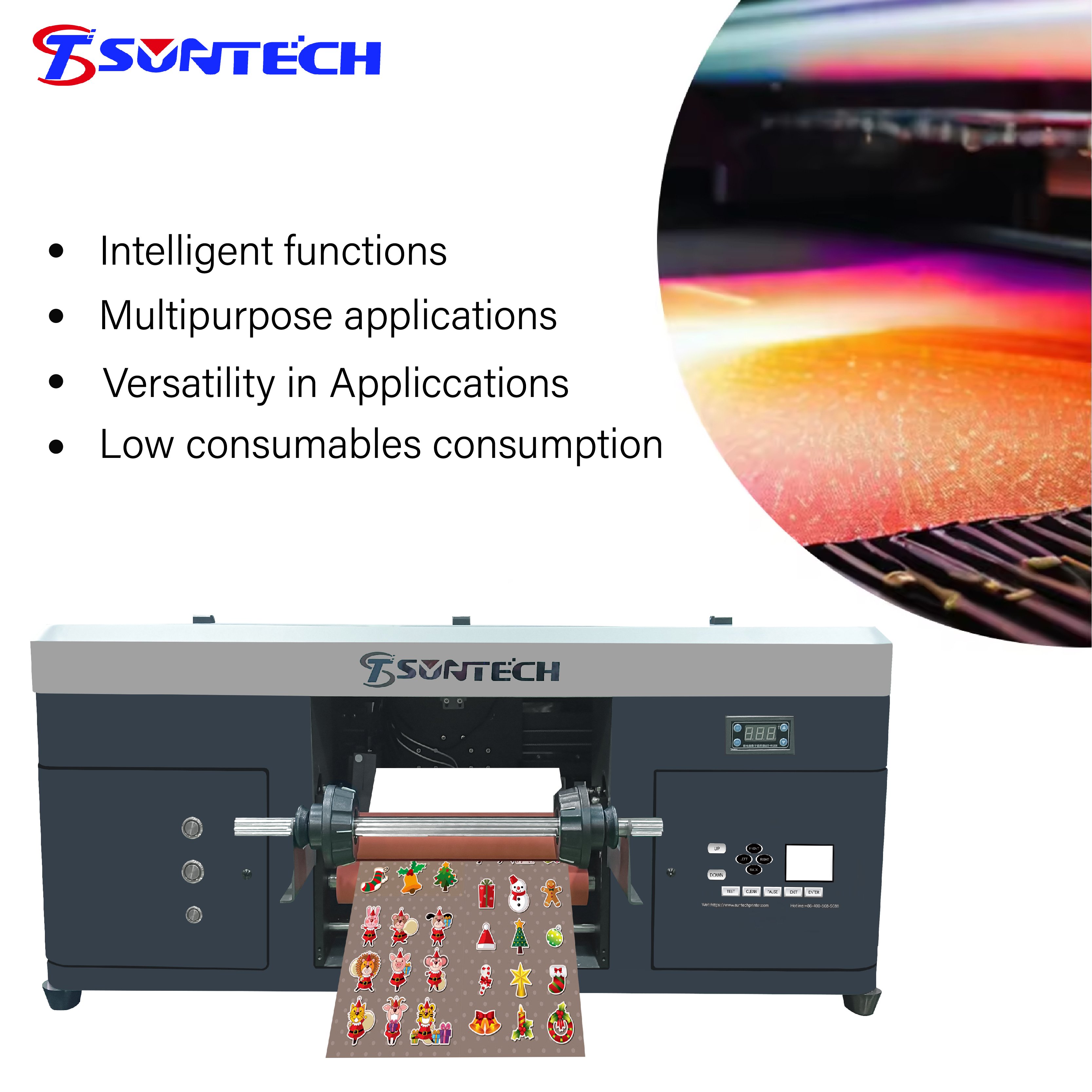 2024 NEW Roll to Roll UV DTF Printer 630cm A3 Printing Machine AB Film Transfer with XP600 printhead
