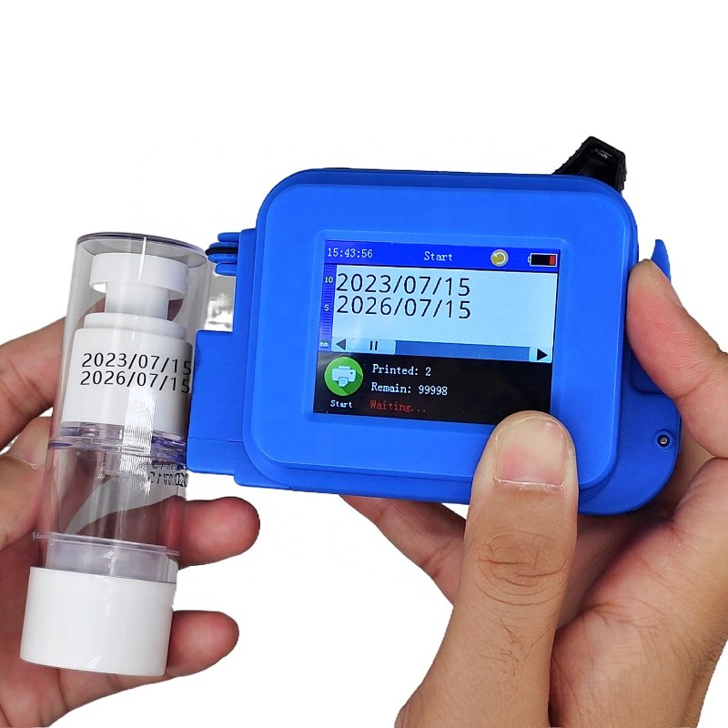 12.7Mm TIJ Handheld Expiry Date Bar QR Code Batch Number Print Mini Inkjet Printer On Flat Surface