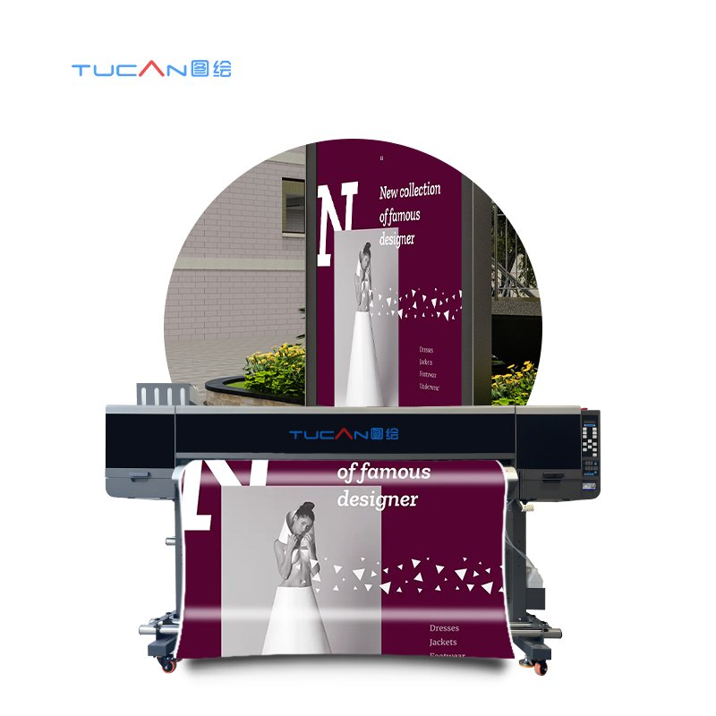 1550mm large format banner vinyl inkjet printer dx7 print head Double CMYK LC LM eco solvent printer