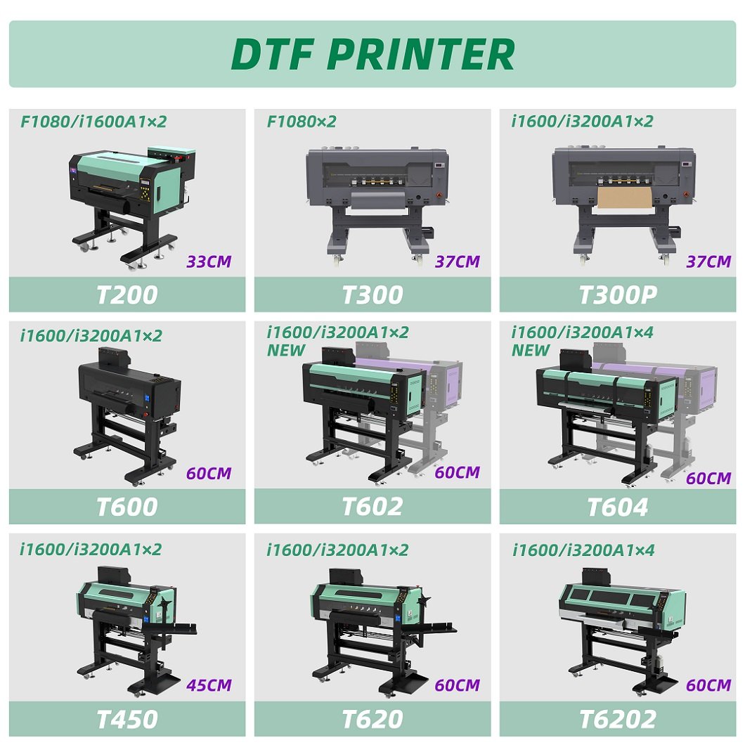 new 24 inch 60cm 70cm double head a2 commercial pet film inkjet printers shaker system bundle kit dtf printer with powder shaker