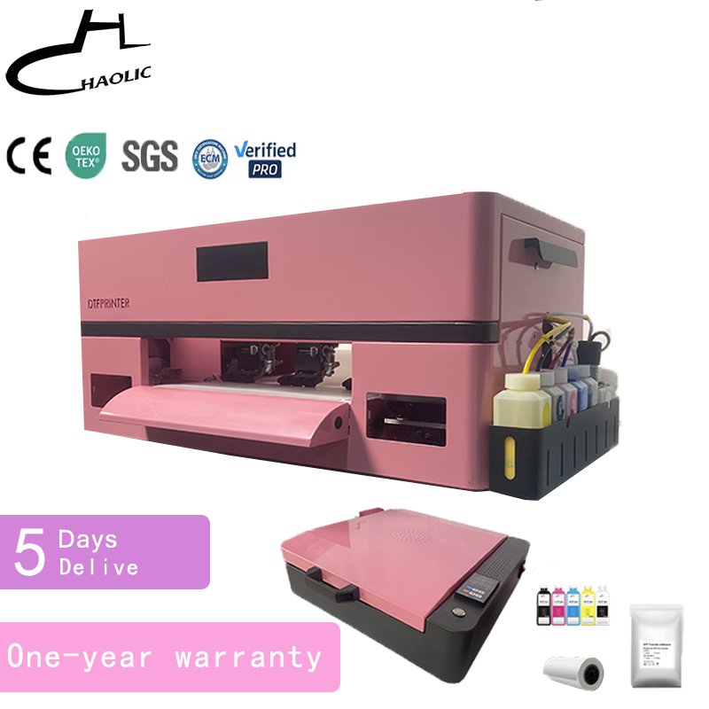 Brand New Pink Digital A3 DTF Printer XP600 Pet Film 13Inch Dtf Printer With Pink Oven For Any Textile